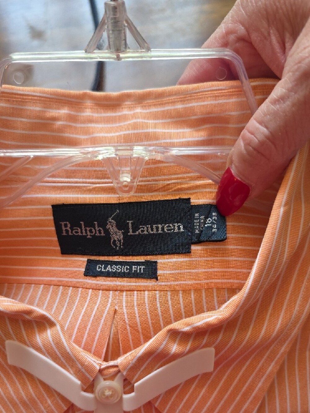 Ralph Lauren Men’s Classic Peach and White Stripe Button-Down Shirt XXL - Picture 5 of 10